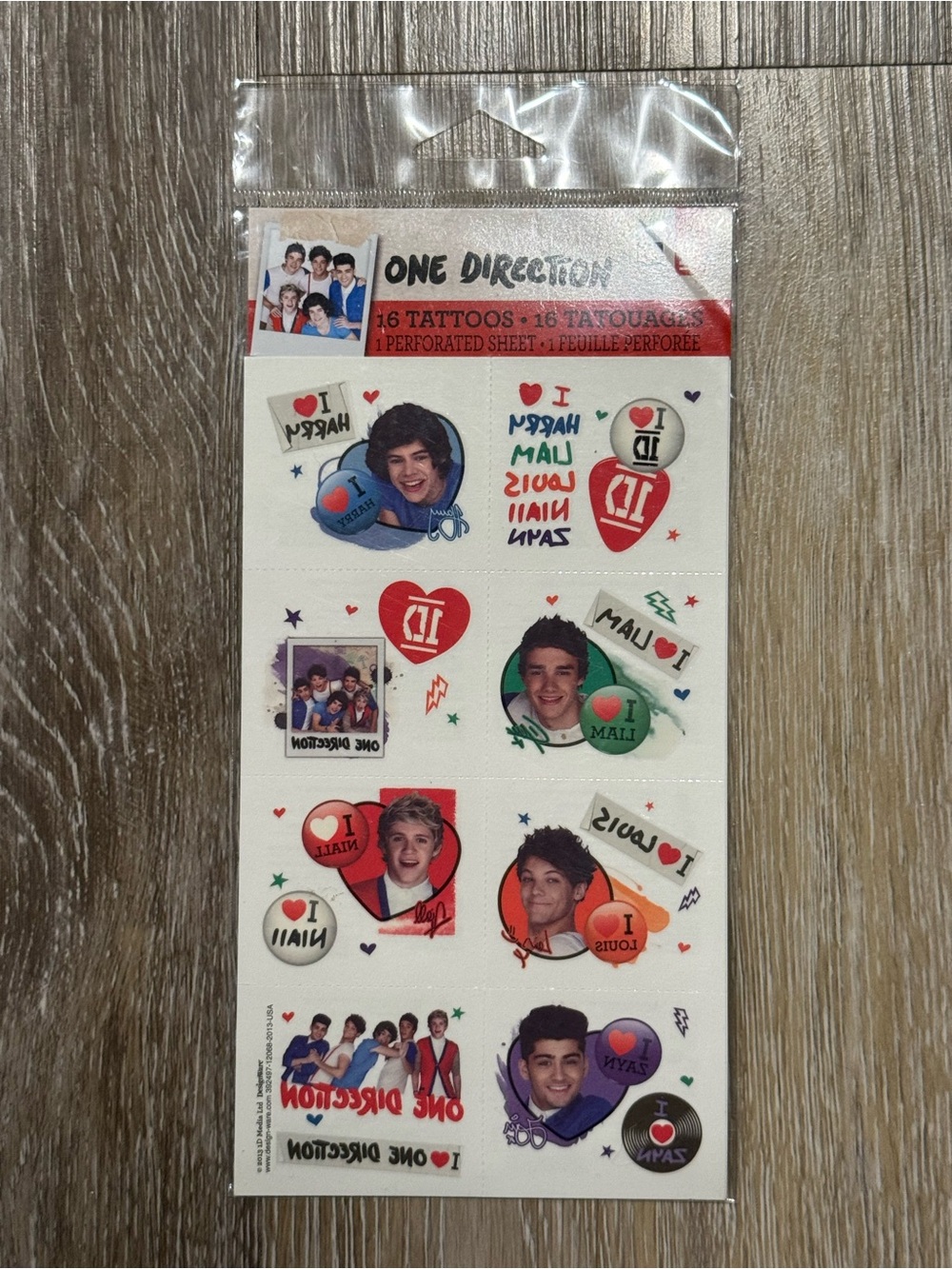 One Direction Unused Temporary Tattoos - Collectors Item 1D Memorabilia 2013